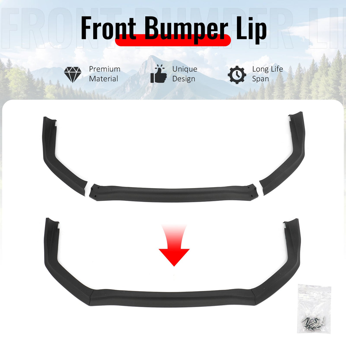 15-21 Subaru WRX STI CS Style Front Bumper Lip 3PC