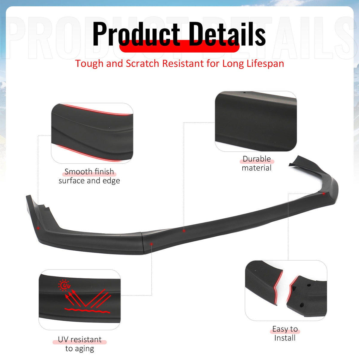 15-21 Subaru WRX STI CS Style Front Bumper Lip 3PC