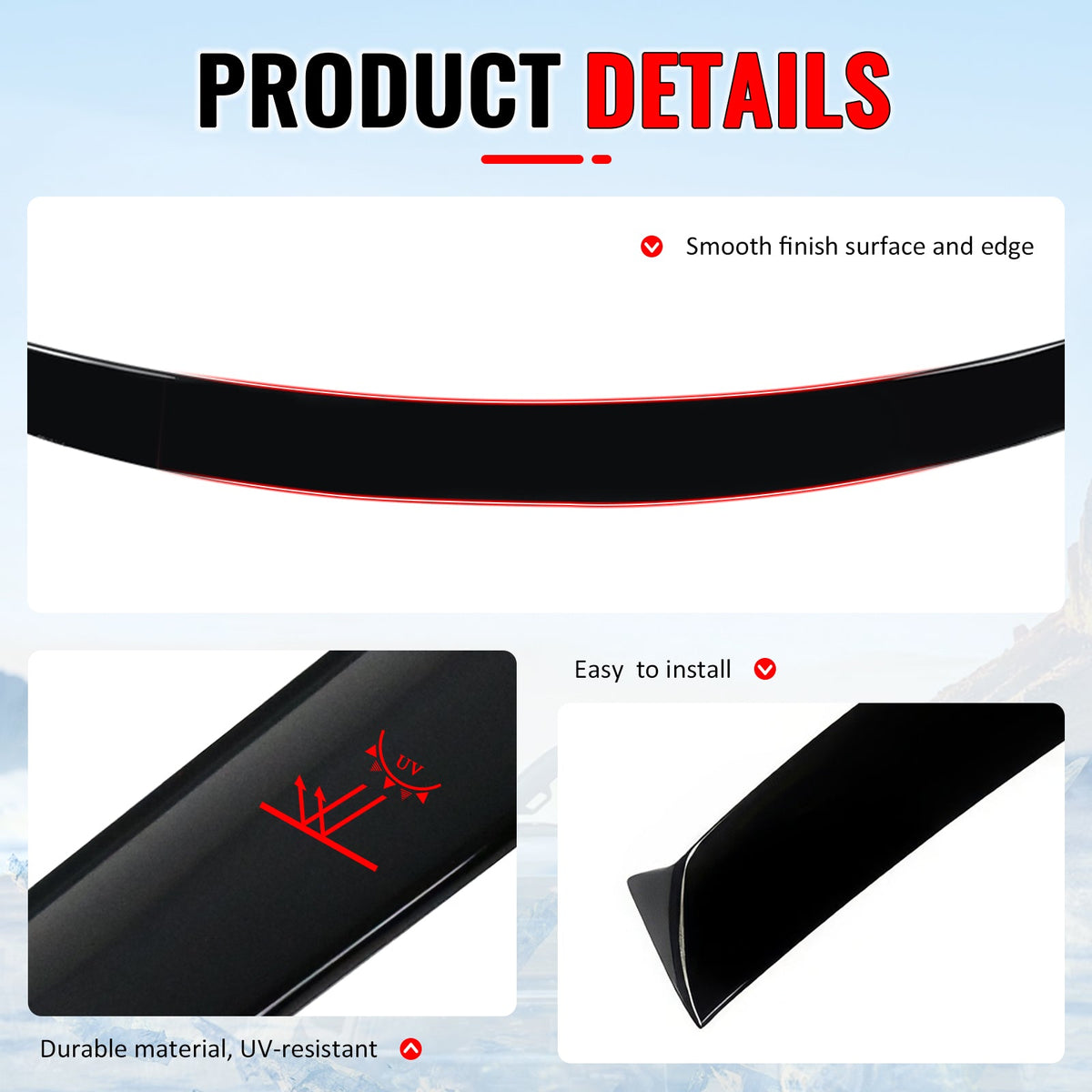 Roof Spoiler for Subaru WRX 2015-2021 IKON Style Carbon Fiber Print ABS