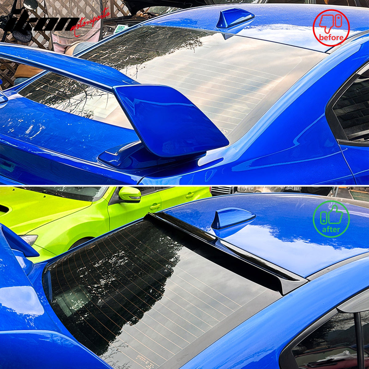 Roof Spoiler for Subaru WRX 2015-2021 IKON Style Carbon Fiber Print ABS