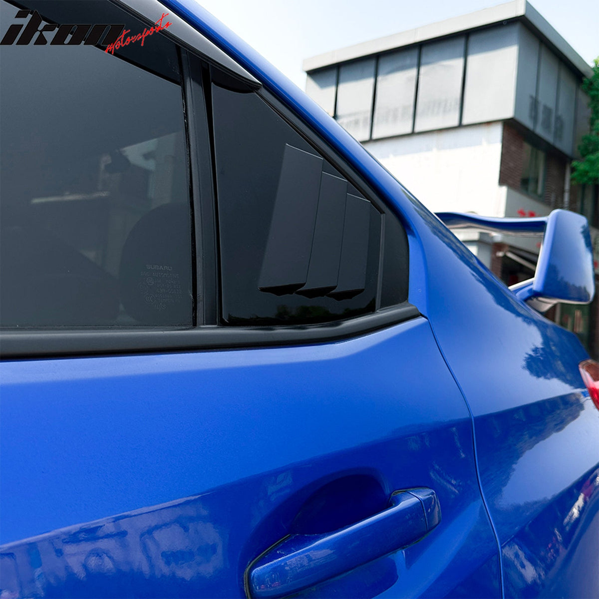 Side Window Louvers for Subaru WRX 2015-2021 Gloss Black IKON Style ABS