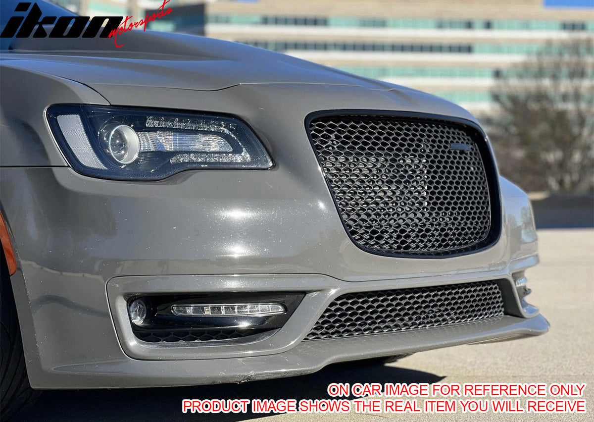 2015-2023 Chrysler 300 Gloss Black ABS Upper Grille + PP Lower Grille