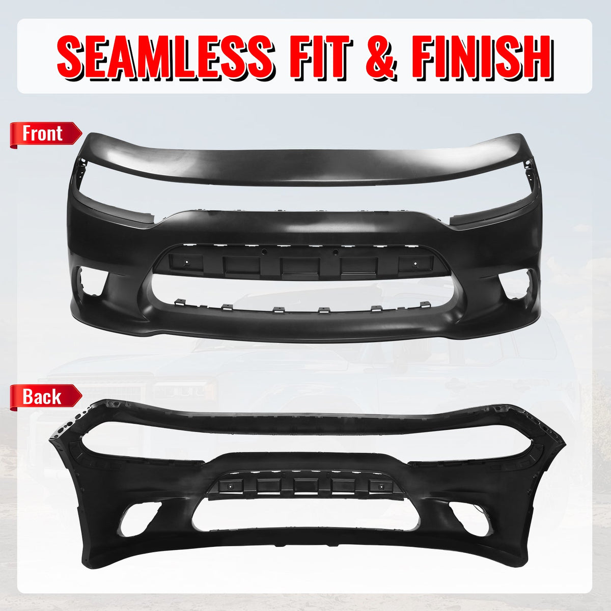 2015-2023 Dodge Charger SRT Hellcat Style Car Front Bumper Cover PP