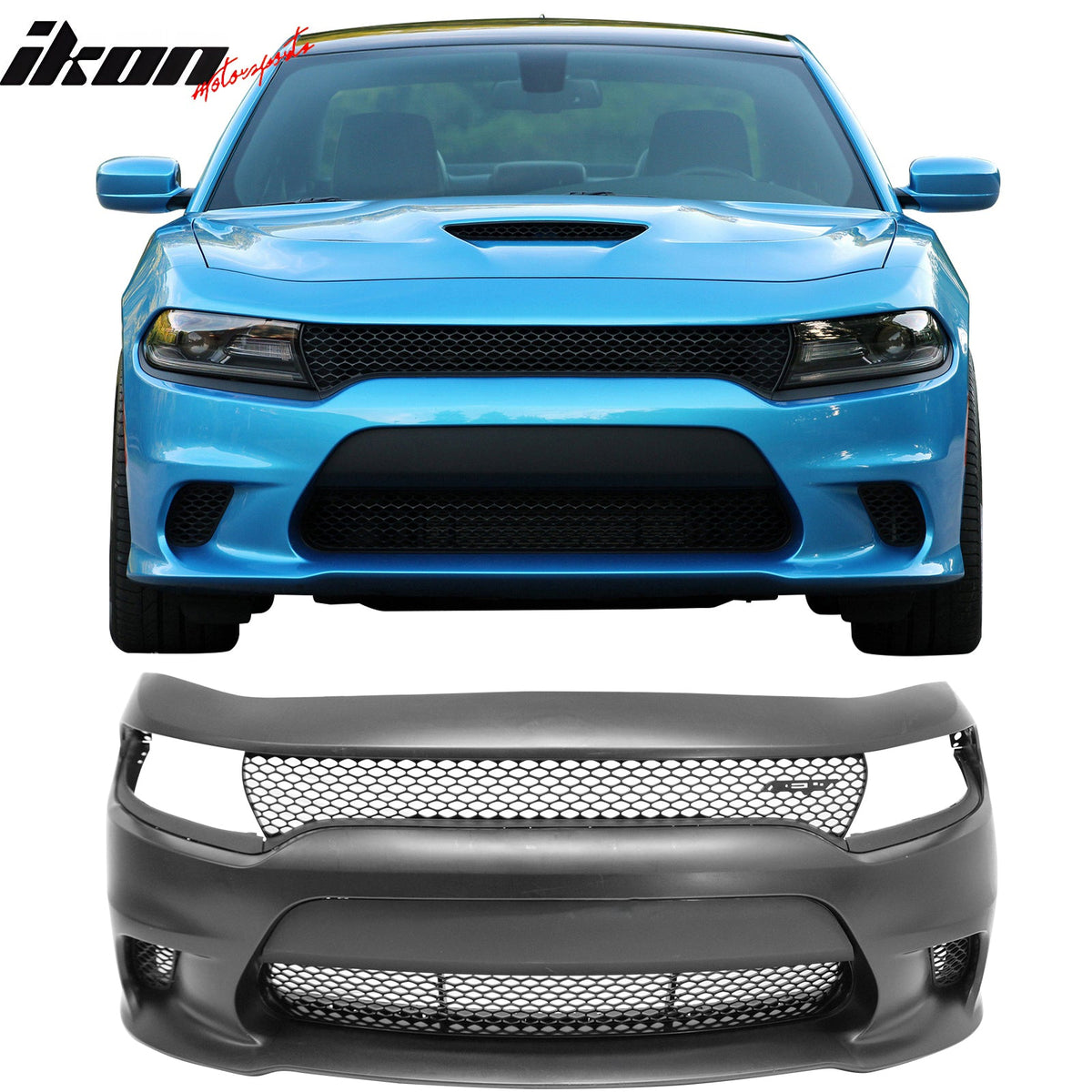 2015-2023 Dodge Charger SRT Hellcat Front Bumper W/Fog Light Grilles