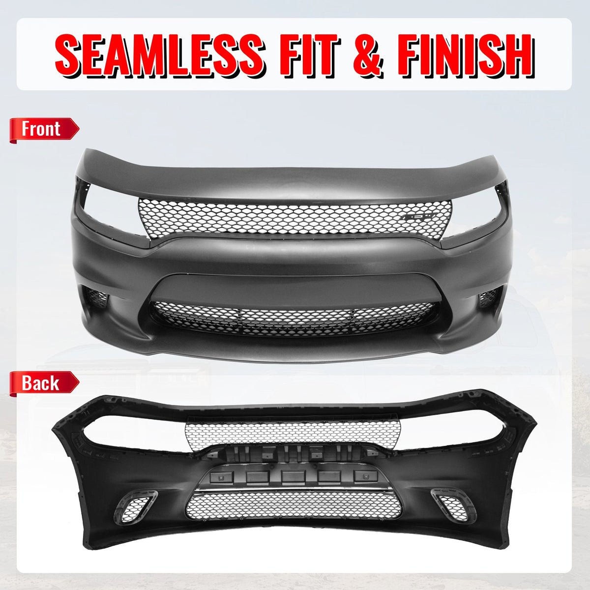 2015-2023 Dodge Charger SRT Hellcat Front Bumper W/Fog Light Grilles
