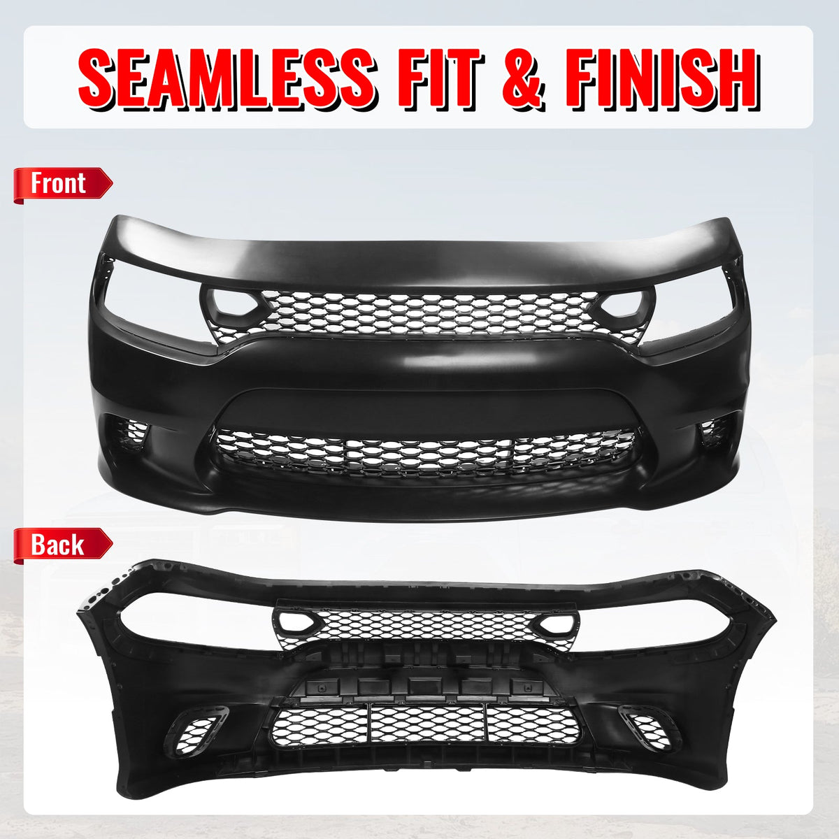 2015-2023 Dodge Charger SRT Front Bumper W/Foglight Grille & Insert PP
