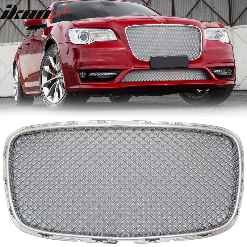 Fits 15-23 Chrysler 300 300C B Upper + Lower Grille- Chrome