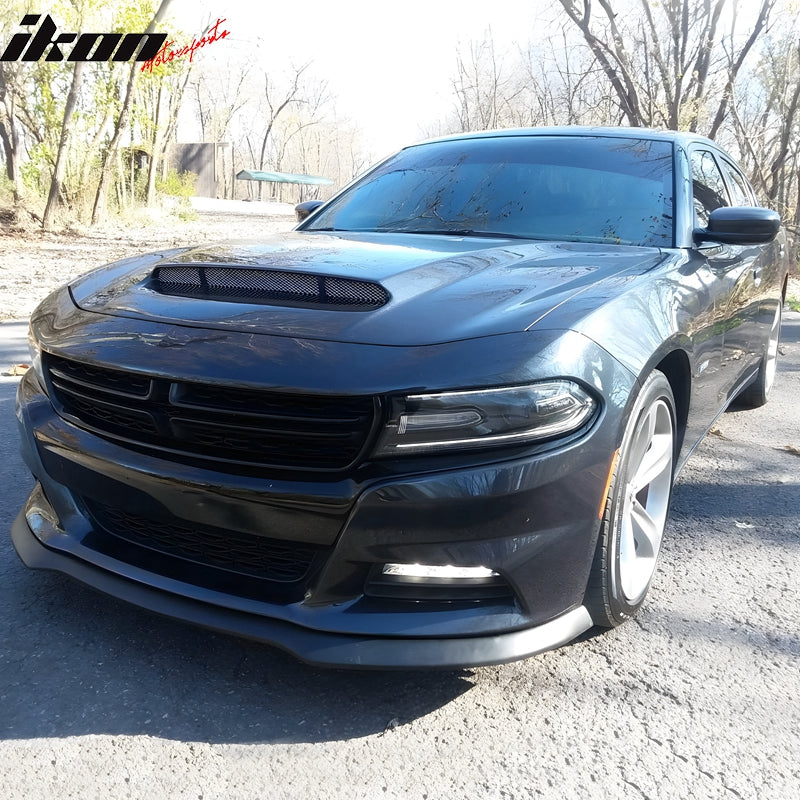 2015-2023 Dodge Charger Base Unpainted Black Front Bumper Lip Chin PU