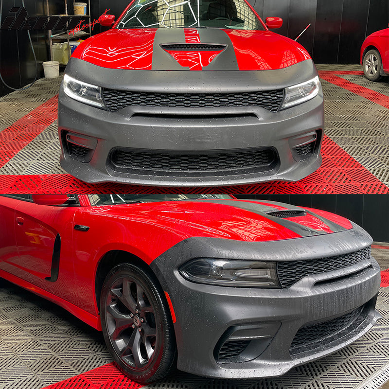 2015-2023 Dodge Charger Front Bumper & Grille Sedan Widebody Black PP