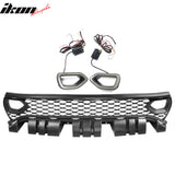 2015-2023 Dodge Charger SRT Style Black Upper Lower Grille LED Lights