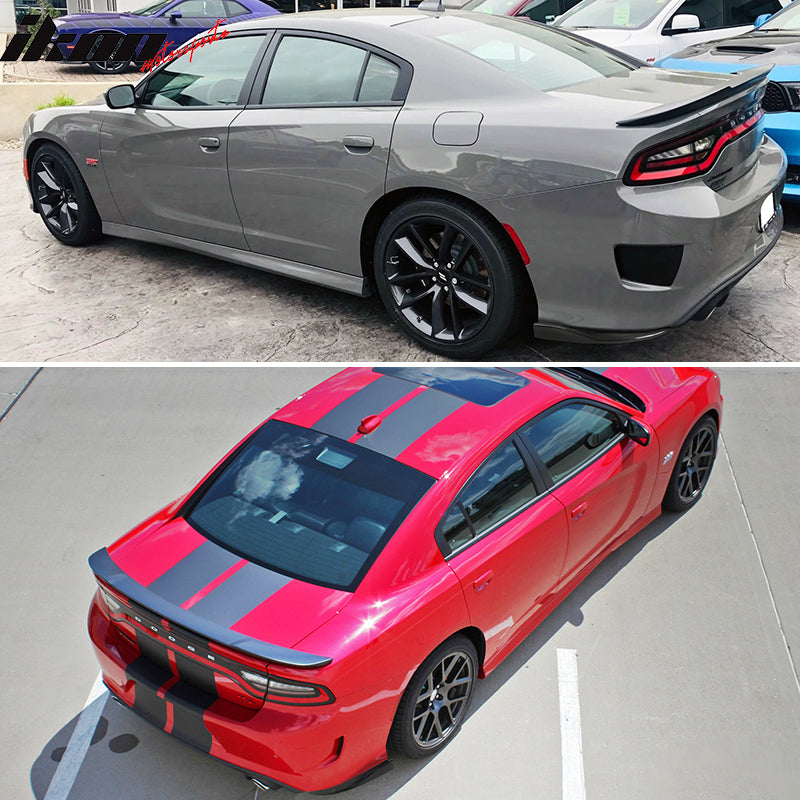 2015-2023 Dodge Charger V2 Style CF Print Rear Bumper Lip Side Apron