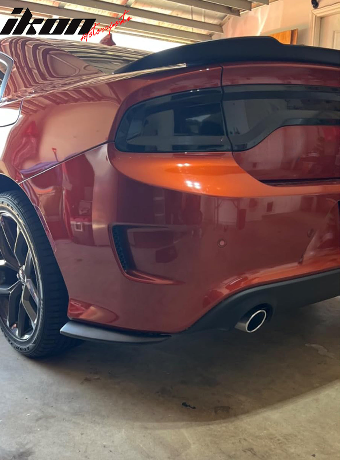 2015-2023 Dodge Charger Matte Black Rear Bumper Lip Aprons Pair PP