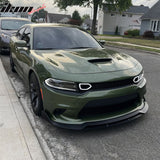 2015-2023 Dodge Charger SRT V2 Style Gloss Black Front Bumper Lip ABS