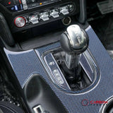 Reflective Carbon Fiber Center Console Overlay for 2015–2023 Ford Mustang