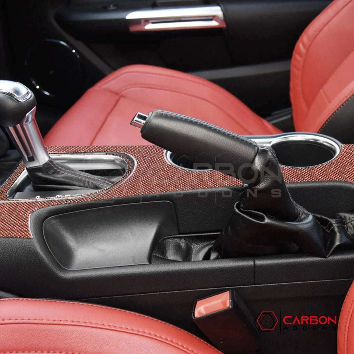 2015-2023 Mustang Reflective Carbon Fiber Center Console Overlay