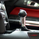 Carbon Fiber Shift Knob Side Trim Overlay for 2015–2023 Ford Mustang