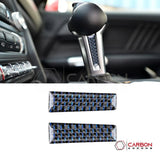 Carbon Fiber Shift Knob Side Trim Overlay for 2015–2023 Ford Mustang