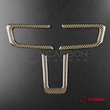 Reflective Carbon Fiber Steering Wheel Chrome Trim Overlay for 2015–2023 Ford Mustang