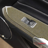 Reflective Carbon Fiber Window Switch Trim Overlay for 2015–2023 Ford Mustang