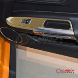 Reflective Carbon Fiber Window Switch Trim Overlay for 2015–2023 Ford Mustang