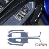 Reflective Carbon Fiber Window Switch Trim Overlay for 2015–2023 Ford Mustang
