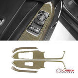 Reflective Carbon Fiber Window Switch Trim Overlay for 2015–2023 Ford Mustang