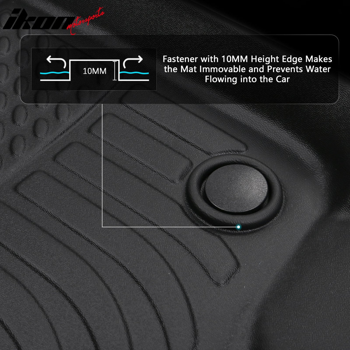 Cargo Cover+3D TPE Floor Mats for Ford Edge 2015-2024 Carbon Fiber Texture
