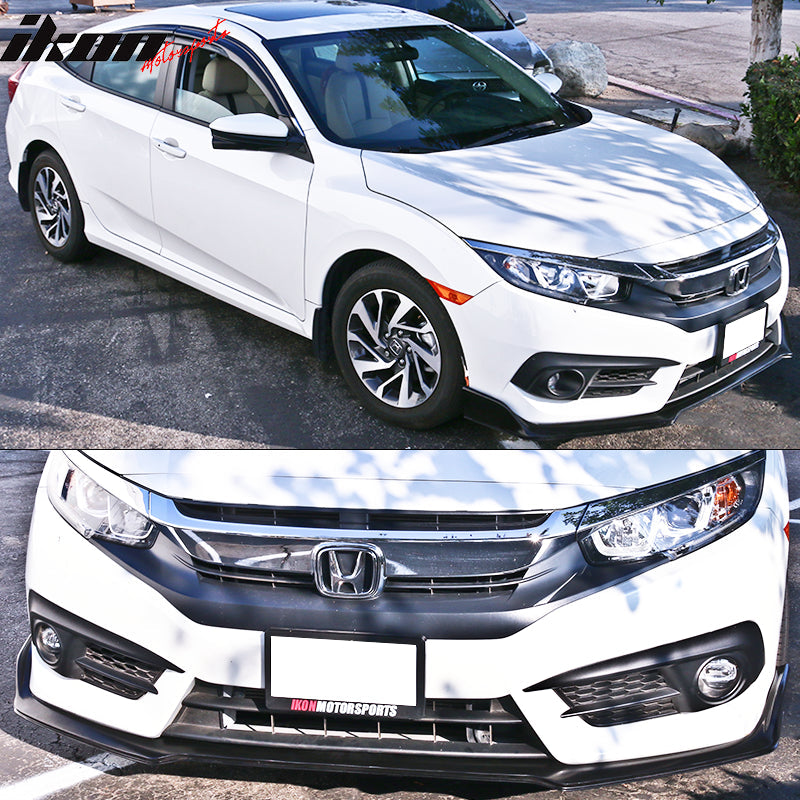 2016-2018 Honda Civic 10th Non-Si Type R Front Bumper Lip Spoiler PU