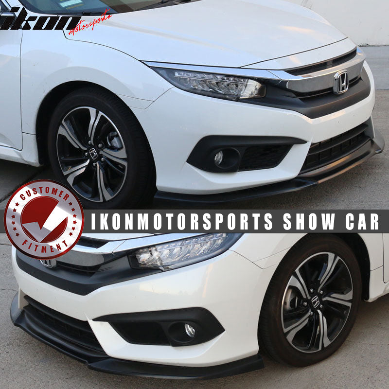 Front Bumper Lip + Side Caps for Honda Civic Coupe Sedan 2016-2018 GT