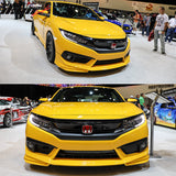 2016-2018 Honda Civic AP 2Dr 4Dr Front Lip Splitter Black PU