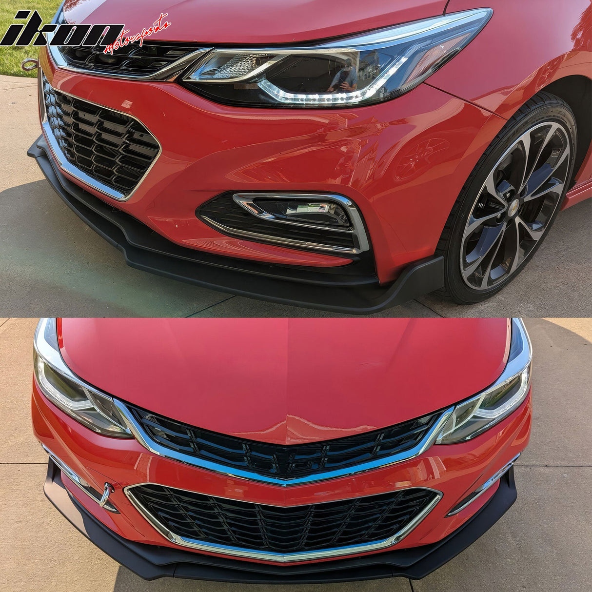 2016-2019 Chevy Cruze RS Front Lip OEM Style Unpainted Black Car Lip P