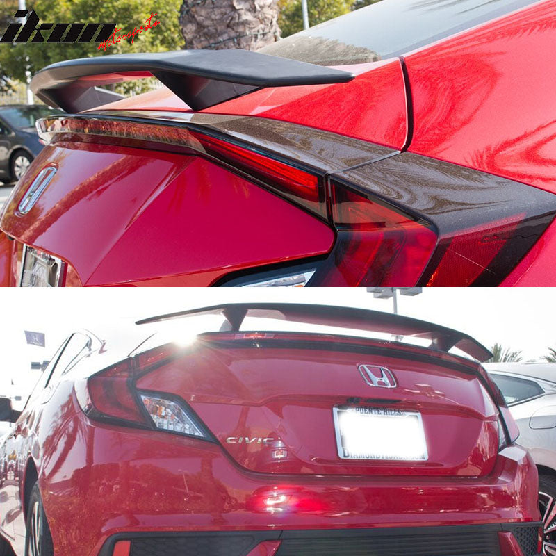 2016-2020 Honda Civic IKON Type A Primer Black Rear Spoiler Wing ABS