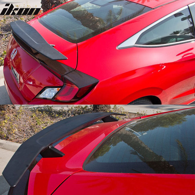 2016-2020 Honda Civic IKON Type A Primer Black Rear Spoiler Wing ABS