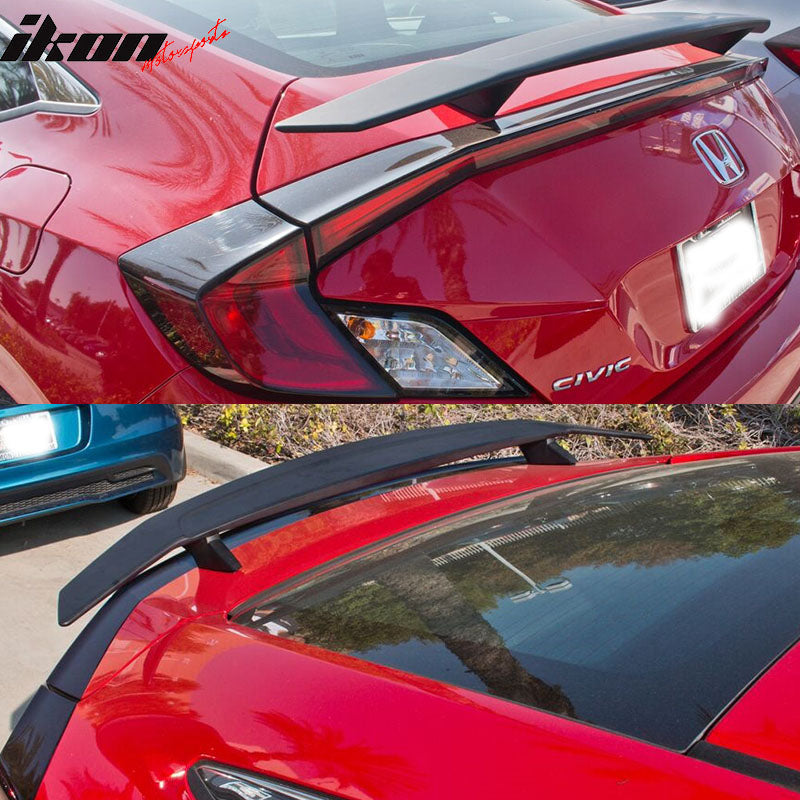 2016-2020 Honda Civic IKON Type A Primer Black Rear Spoiler Wing ABS