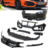 2016-2021 Honda Civic Sedan TR Style Front & Rear Bumper Cover PP