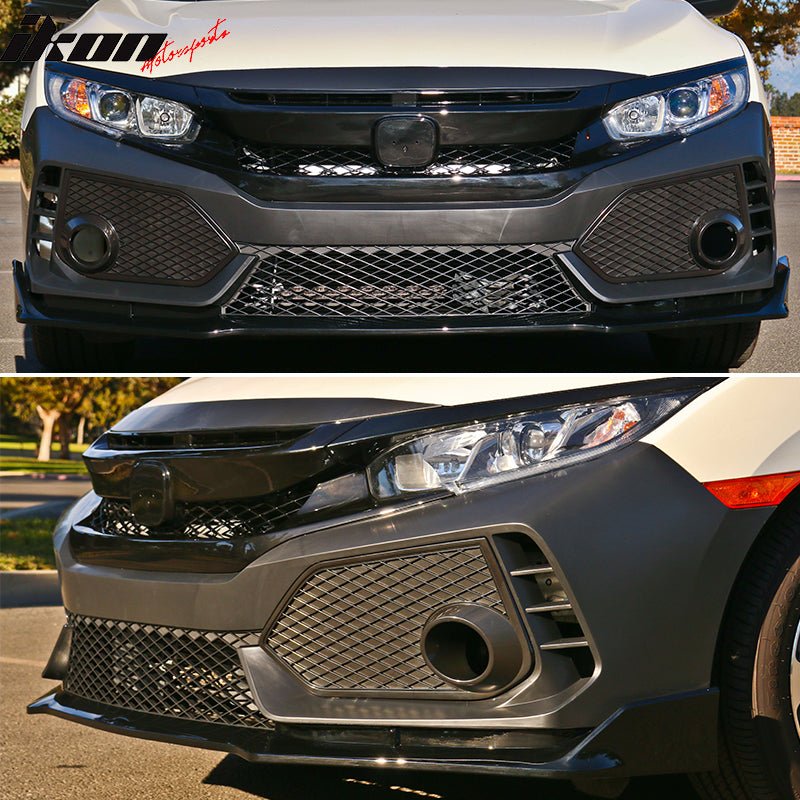 2016-2021 Honda Civic Sedan TR Style Front & Rear Bumper Cover PP