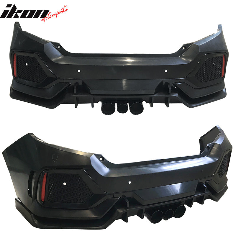 2016-2021 Honda Civic Sedan TR Style Front & Rear Bumper Cover PP