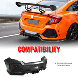 2016-2021 Honda Civic Sedan TR Style Rear Bumper Cover W/Diffuser PP