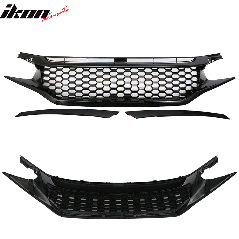 2016-2021 Honda Civic OE Style Unpainted Front Bumper Cover W/ Grille