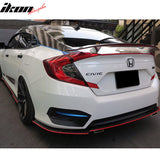 2016-2021 Honda Civic IKON Type A Primer Black Rear Spoiler Wing ABS