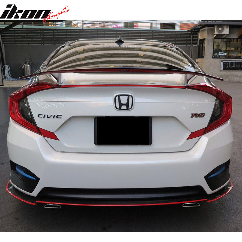 2016-2021 Honda Civic IKON Type A Primer Black Rear Spoiler Wing ABS