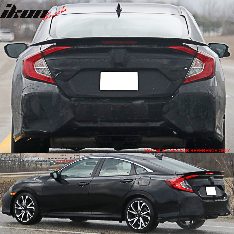 2016-2021 Honda Civic RS SI Crystal Black Pearl Rear Spoiler Wing ABS