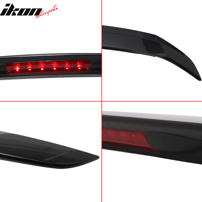 2016-2021 Honda Civic RS SI Crystal Black Pearl Rear Spoiler Wing ABS