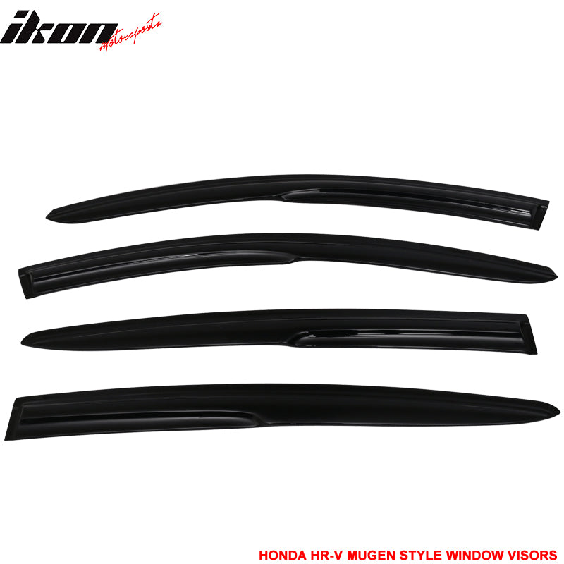2016-2022 Honda HRV Window Visor Mugen Style Smoke Tinted Acrylic