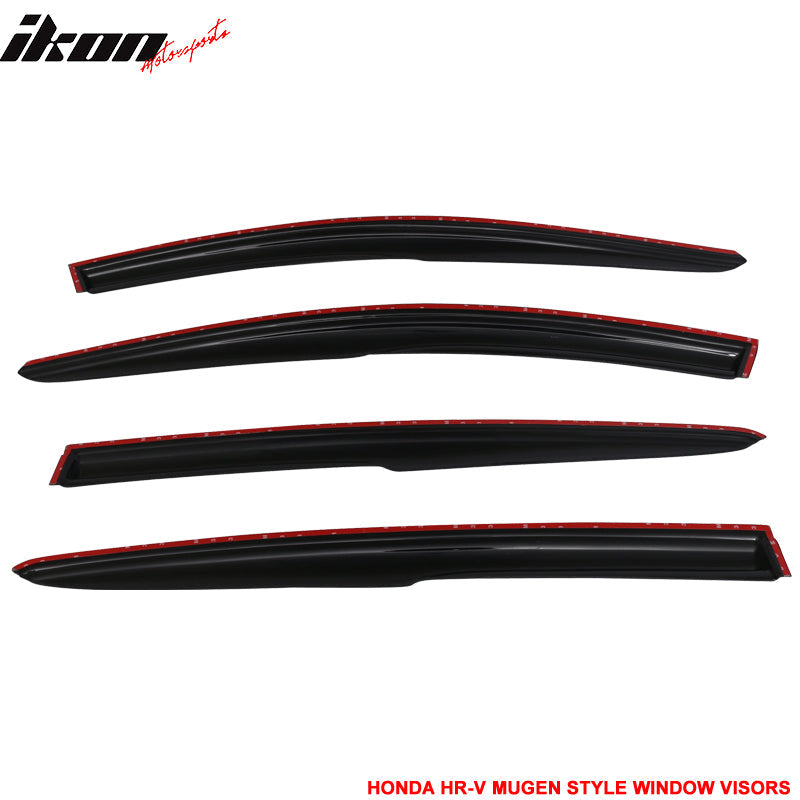 2016-2022 Honda HRV Window Visor Mugen Style Smoke Tinted Acrylic
