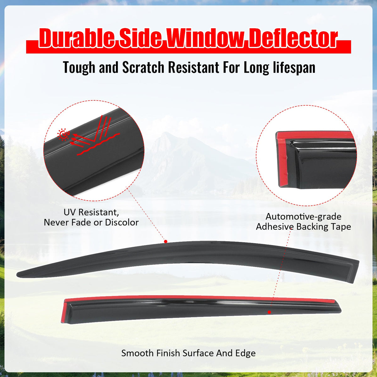 2016-2022 Toyota Prius& 2017-2022 Prius Prime Hatchback Window Visors Smoke Acrylic Rain Sun Deflectors Guard 4PCS Set