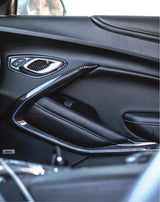 2016-2024 Camaro Real Carbon Fiber Interior Door Panel Chrome Trim Cover
