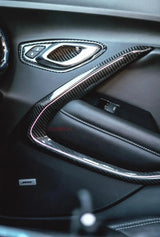 2016-2024 Camaro Real Carbon Fiber Interior Door Panel Chrome Trim Cover
