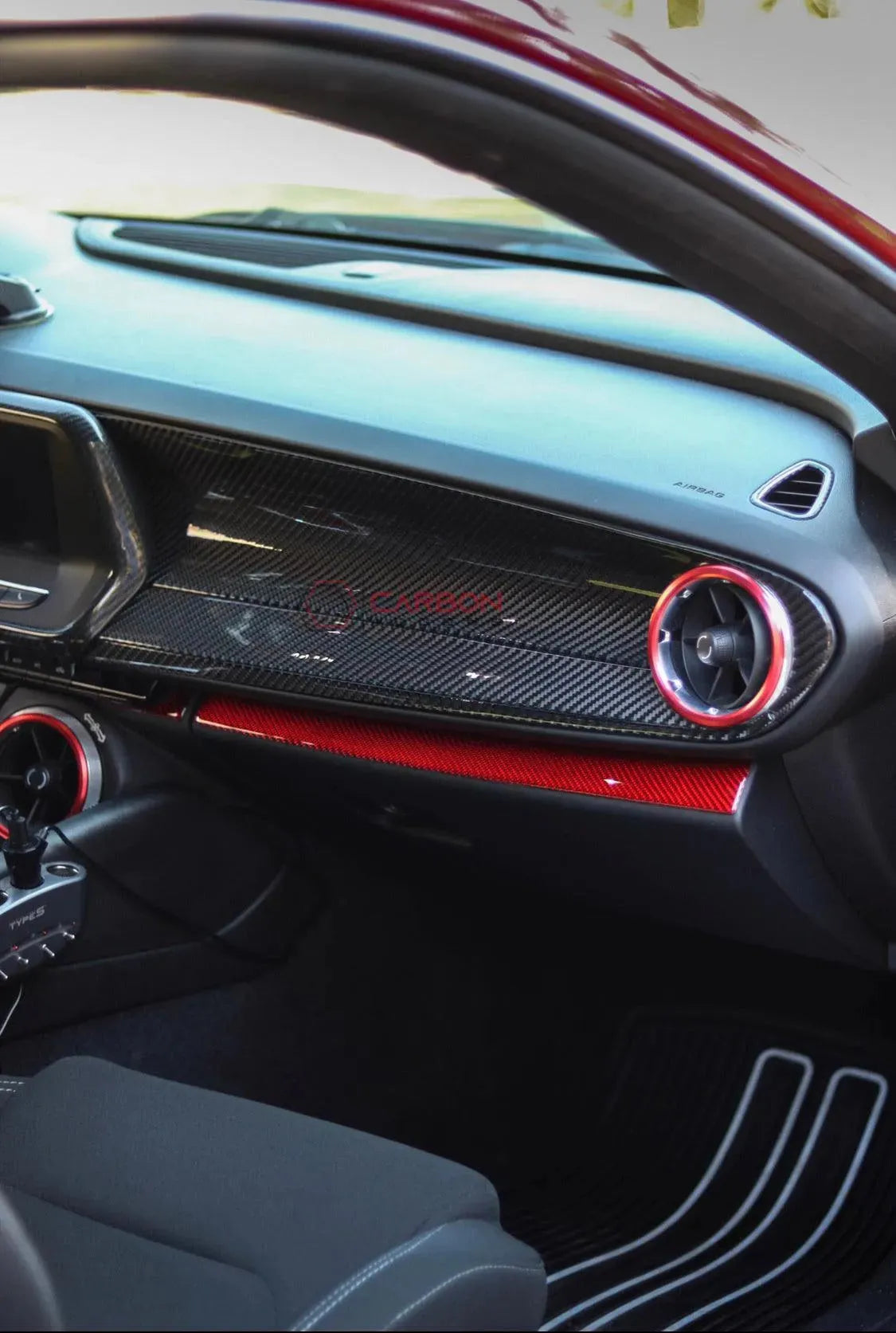 2016-2024 Camaro Real Carbon Fiber Lower Dashboard Overlay