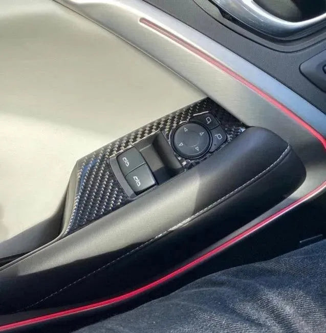 2016-2024 Chevrolet Camaro Window Switch Trim Carbon Fiber Overlay [2pcs]